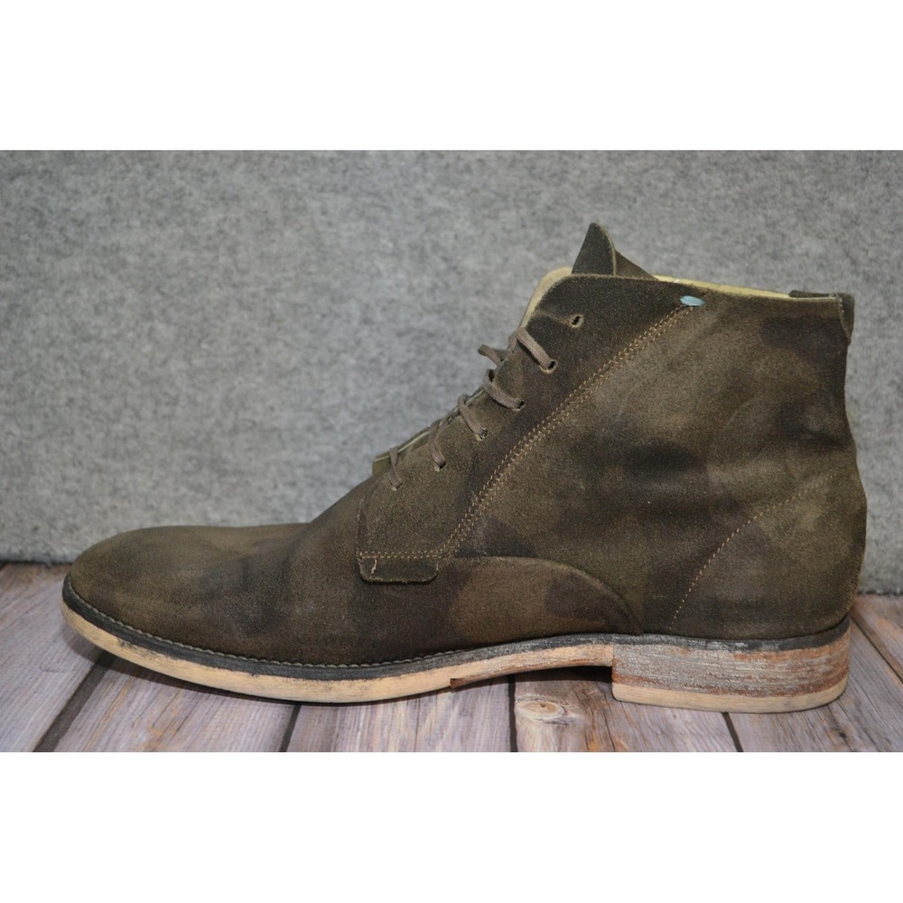 Diesel Boots Mens Size 10 Green Suede Camouflage Chukka Lace Up Ankle Made Italy - Picture 6 of 13
